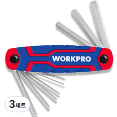 워크프로 9pc 폴딩 육각 렌치, 3세트