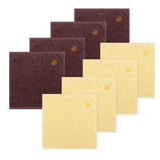 Songwol 松月 Terry Bakery Kori 毛巾 4p 棕色 + Terry Bakery Kori 毛巾 4p, 1套, 黃色的