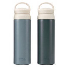 KENTA 어반 이중 진공 스테인리스 텀블러 2종 세트, 2개, 500ml, 소다블루, 올리브그레이