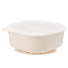 Edison 自主學習矽膠吸盤碗 450ml 奶油色, 乳白色, 1個