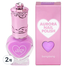 봉봉프렌즈 수성 반짝이 오로라 매니큐어, 오로라퍼플, 2개
