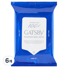 GATSBy 涼感除臭身體濕紙巾 冰柑橘 10張, 6個