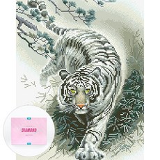 DCLARE 相框畫布型鑽石畫 DIY 套組 40 x 50 cm, 1套, 白虎