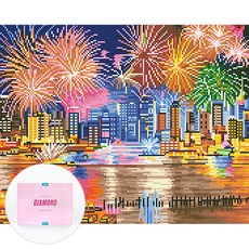 DCLARE 相框畫布型鑽石畫 DIY 套組 40 x 50 cm, 1套, 煙火