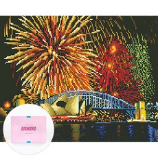 DCLARE 相框畫布型鑽石畫 DIY 套組 40 x 50 cm, 1套, 雪梨夜景