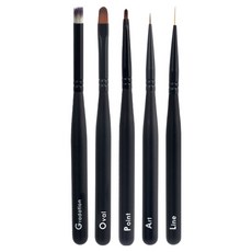 Jello Jello 柔順彩繪凝膠刷 Set, 5支入, 指甲彩繪, 1組, 單色