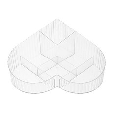 E.dot 心型分格收納盒/置物盒 23.5 x 21.5 x 8.5 x 4cm, 透明色, 1個