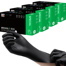 BRICKGLO 可生物分解環保丁腈手套 100入, 黑色, 小(S), 4個