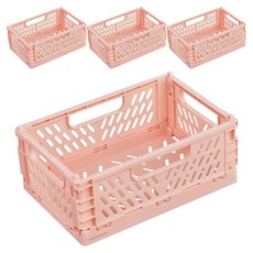 Dailygongam 可堆疊收納整理盒, 粉紅色, 中型(30.5 x 20.3 x 12.5 cm), 4個