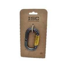 ISC 橢圓形兩段鋁鉤環 開口大小16mm 最小破斷強度24 kN, 小(95 x 56mm), 1個, 灰色