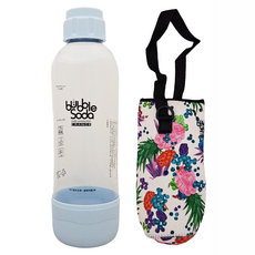 BubbleSoda 氣泡水機專用水瓶 附專用外出保冷袋 顏色隨機, 1個, 藍色, 1L