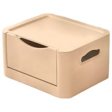 沐慕家居 韓式收納箱 可疊式收納 環保PP材質, 奶茶色, 1個