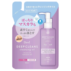 KUMANO 熊野油脂 DEVE 深層卸妝油補充包 紫色 160ml 濕手可用 可卸除防水睫毛膏, 1包