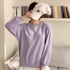 라라온 면 라운드넥 심플 라벨 소프트 맨투맨 TSP1816