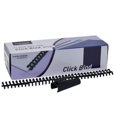 페이퍼프랜드 3:1 제본기 호환 클릭링 50개입 + 바인드락 세트, 8mm, 블랙, 1개