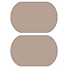 巴達拉 橢圓形簡約矽膠隔熱餐墊, 棕色, 2個, 39 x 26 cm