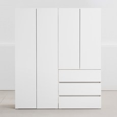 도모 아르디아 1단 + 3단 옷장 세트 1600 방문설치, 화이트