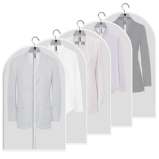 AHOYE 拉鍊款衣物防塵套 防水防霉防潮 PEVA材質, 60 x 100cm, 60 x 100cm, 5個裝, 1組