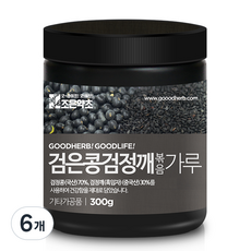 조은약초 프리미엄 검은콩 검은깨 가루, 300g, 6개