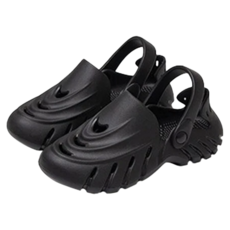 鏤空透氣包頭兩用洞洞花園鞋 EVA材質, 39, 黑色