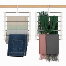 Hanbomnuri 可折疊褲架 善用空間 多用途衣架, 混合色, 2個