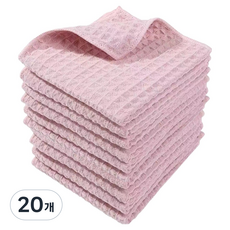 Solv Living 鬆餅格紋吸水超細纖維抹布 粉紅色, 20個