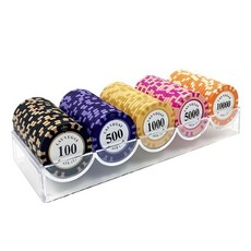 國際規格撲克籌碼 100p + 收納盒, 1組, 顏色隨機