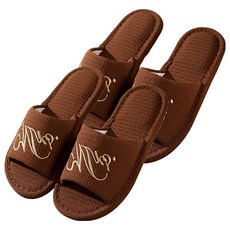 EVER HOUSE 彩色字母基本款室內拖鞋, 2個, 棕色