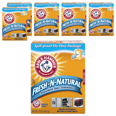 ARM&HAMMER 清潔用小蘇打粉消臭盒，適用於冰箱、冷凍庫、鞋架、健身包，防漏包裝, 340g, 6盒