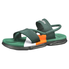 LOULUEN 潮流時尚束帶夾腳防滑涼拖鞋, 墨綠色, 44