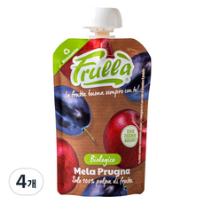 푸루라 유기농 짜먹는 과일 퓨레, 혼합맛(사과/푸룬), 100g, 4개