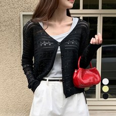 afinar 女款鏤空網眼夏季針織外套