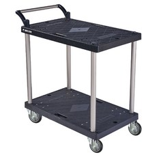 World Clean 好推 兩層塑膠臺車 黑色, 1個