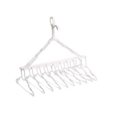 Smart Angel 日本西松屋 抗菌寶寶10連式衣架, 透明白色, 1組