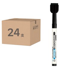 MUNGYO 細筆白板筆 橡皮擦, 24支, 黑色