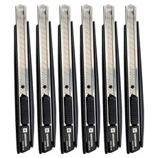 화신 알루미늄 바디 커터칼 KN-214 소 9mm, 혼합색상, 6개