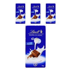 Lindt 瑞士蓮 經典牛奶巧克力, 4片, 100g