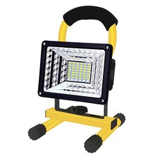 LED照明工作燈 56 燈珠 藍紅警示燈 五檔白光調整亮度, 黑色 + 黃色, 1個