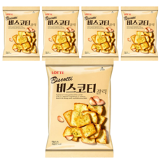 LOTTE 樂天 大蒜麵包餅乾, 韓國熱門團購零食, 香脆可口, 70g, 5包
