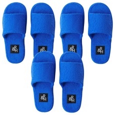 ROOM&HOME 毛巾布開口式室內拖鞋, 3個, 藍色