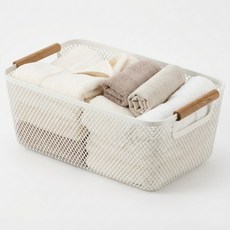 러블비 손잡이 다용도 욕실 주방 수납박스, 화이트, 2개