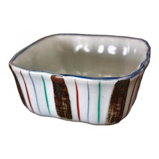 彩十草角型缽 - 日本製造 11x4.5cm 250ml 陶瓷, 1個