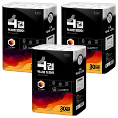 Hanyeji 4層Maximum乾爽天然紙漿高級捲筒衛生紙, 27m, 30捲, 3袋