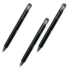 先導油筆敲擊式摩擦 0.5mm, 黑色, 3個