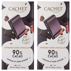 CACHET 凱薩 90%黑巧克力 100g 口感絲滑柔順 風味沉穩, 2片