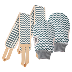 Vitabello 低刺激搓背巾 + 搓澡手套組, 藍色, 2套