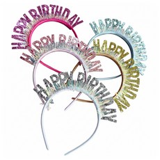 OLIVEPARTY 亮片生日髮箍5件組, 1套, 亮粉