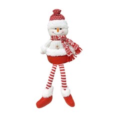 紅白聖誕藤圈 聖誕老人麋鹿裝飾, 30 x 50cm, 紅色 + 白色, 1個