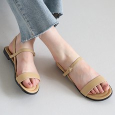 dangolunni 女款大尺碼超輕量簡約繫帶軟墊涼鞋 托斯卡, 230, 芥末黃