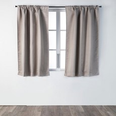 HOLA 和樂家居 伊登三明治遮光幾何緹花落地窗簾, 芒草棕